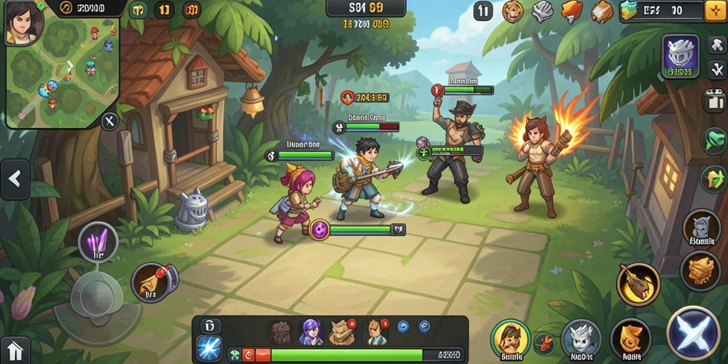 Screenshot menunjukkan tampilan karakter dalam petualangan.